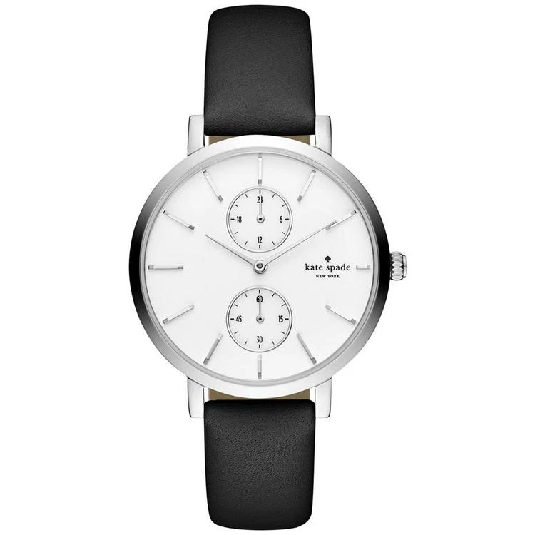 商品Kate Spade|Women's Monterey Black Leather Strap Watch 38mm,价格¥1094,第1张图片