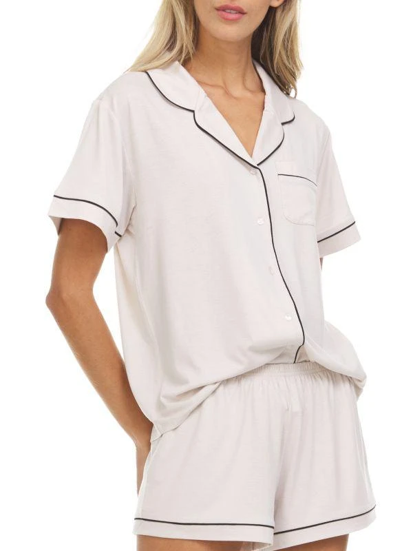商品Flora Nikrooz|Annie 2-Piece Shorty Pajama Set,价格¥118,第3张图片详细描述