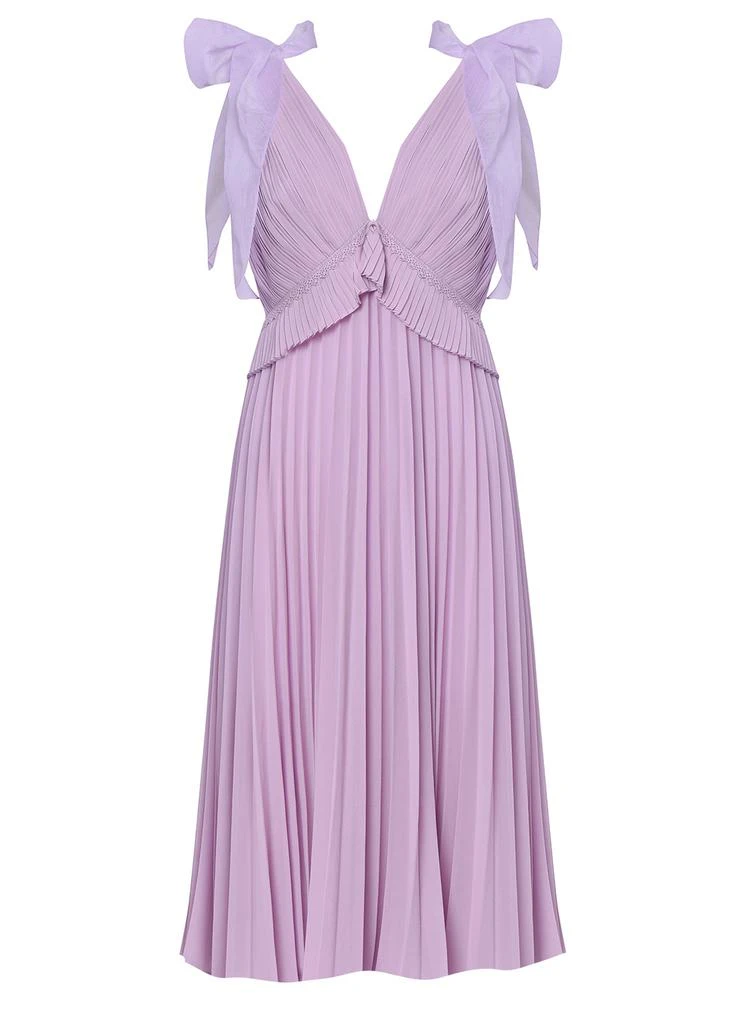 商品True Decadence|Lilac pleated midi dress with bow sleeves,价格¥862,第1张图片