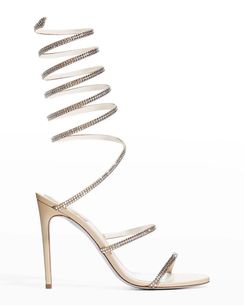 商品Rene Caovilla|Crystal Snake Ankle-Wrap Sandals,价格¥13359,第1张图片