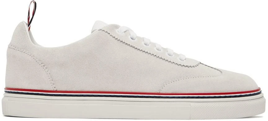 商品Thom Browne|White Field Low-Top Sneakers,价格¥2556,第1张图片