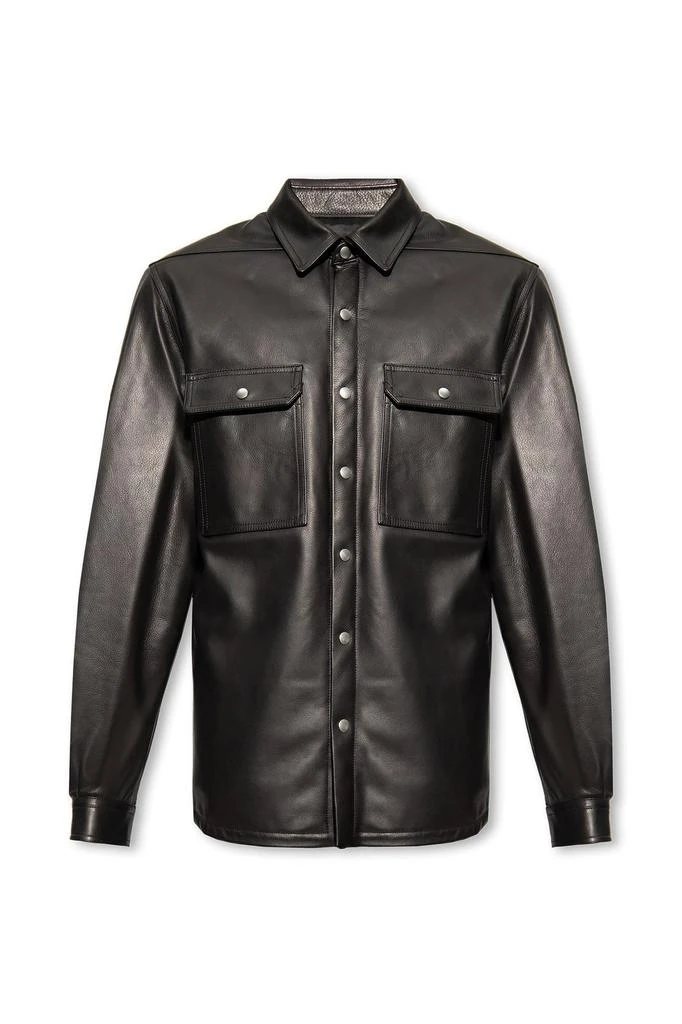 商品Rick Owens|Rick Owens Luxor Press Stud Fastened Leather Jacket,价格¥10341,第1张图片