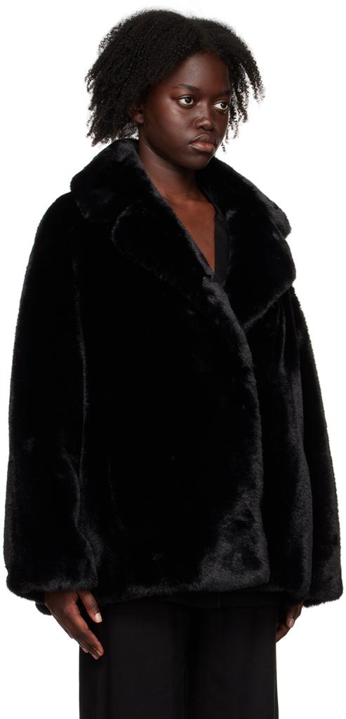 Black Savannah Faux-Fur Jacket商品第2张图片规格展示