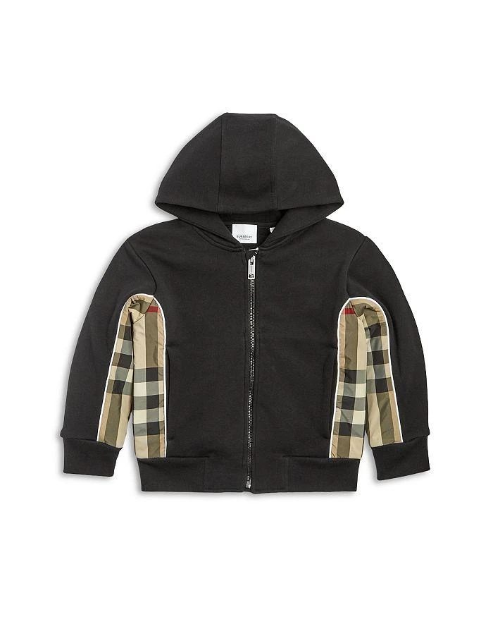 商品Burberry|Boys' Check Panel Cotton Hooded Jacket - Little Kid, Big Kid,价格¥2857,第1张图片