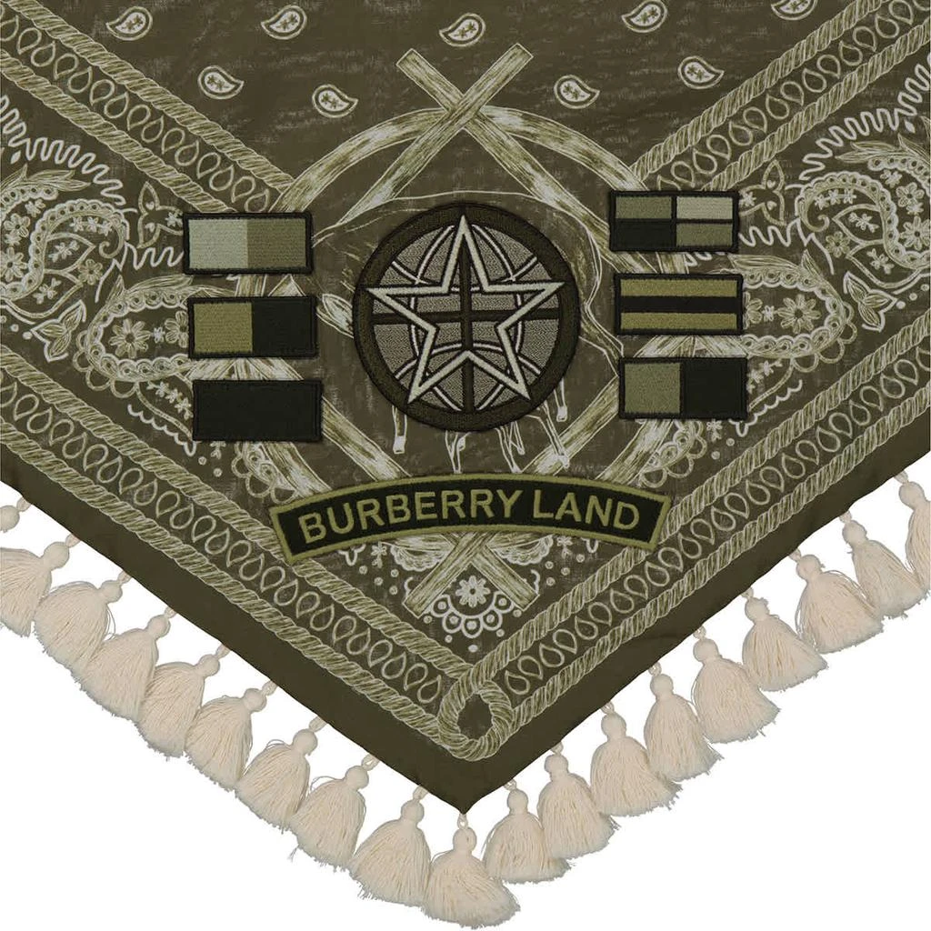 商品Burberry|Dark Fern Green Badge Bandana Scarf,价格¥1924,第3张图片详细描述