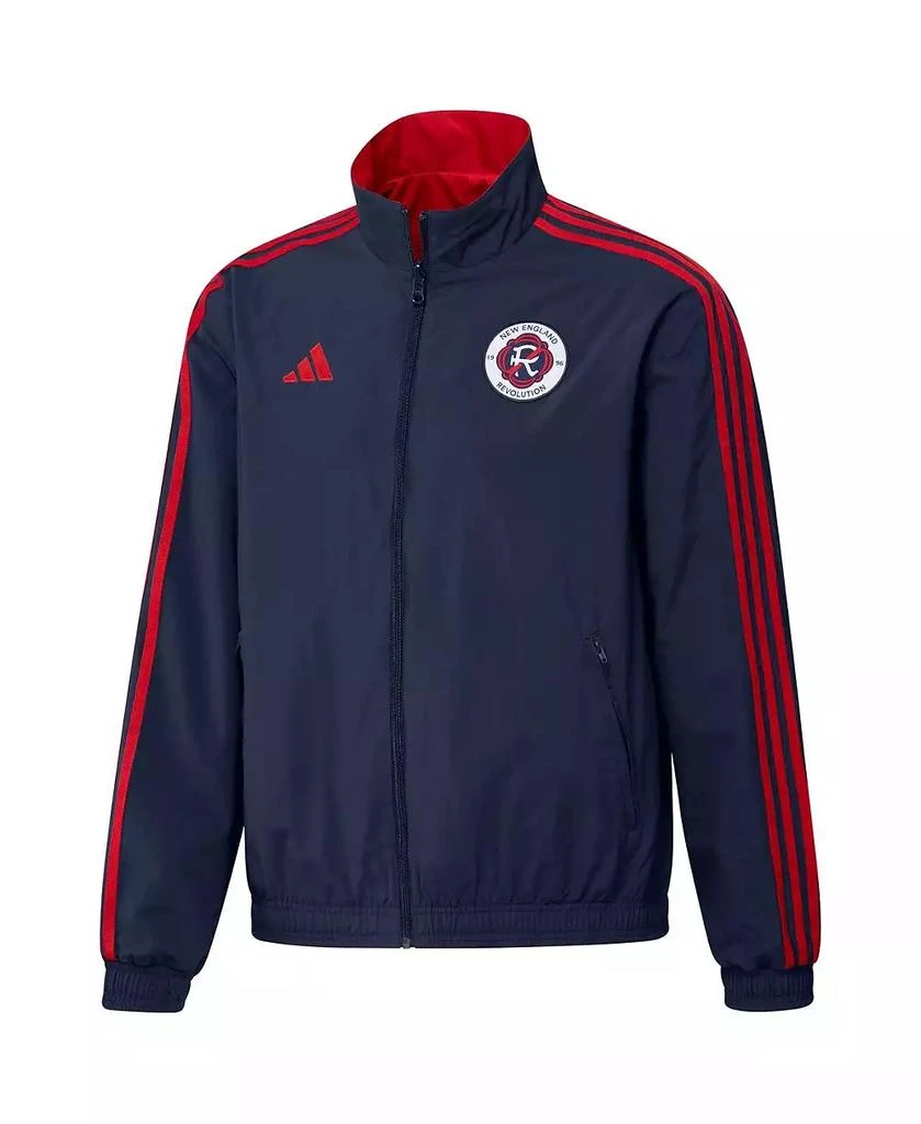 商品Adidas|Men's Navy and Red New England Revolution 2023 On-Field Anthem Full-Zip Reversible Team Jacket,价格¥631,第2张图片详细描述