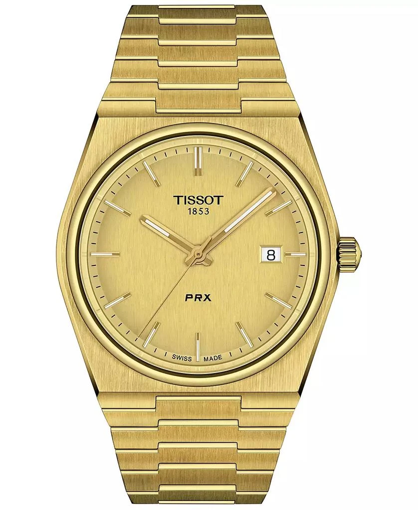 商品Tissot|Men's PRX Gold-Tone Stainless Steel Bracelet Watch 40mm,价格¥3705,第1张图片