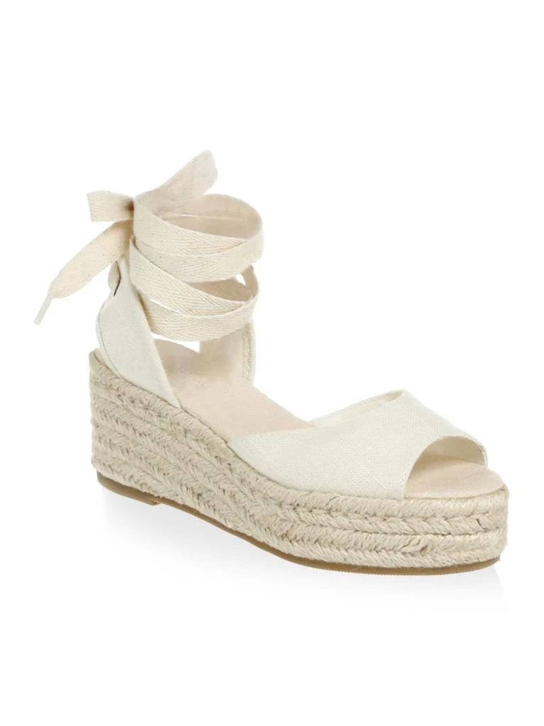 商品Soludos|Ankle-Wrap Espadrille Platform Wedge Sandals,价格¥358,第2张图片详细描述
