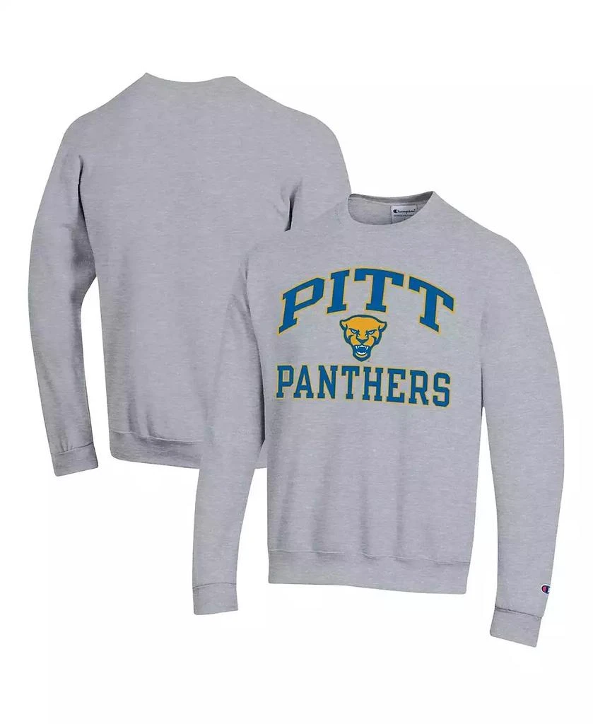 商品CHAMPION|Men's Heather Gray Pitt Panthers High Motor Pullover Sweatshirt,价格¥307,第1张图片