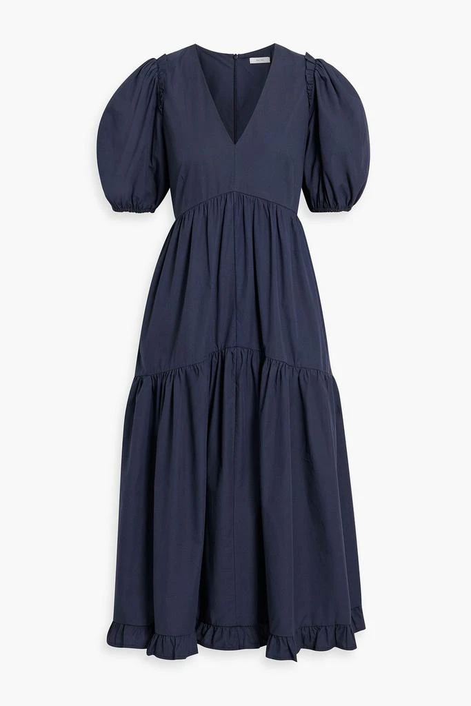 商品IRIS & INK|Cara tiered organic cotton-poplin midi dress,价格¥781,第1张图片