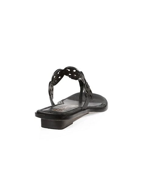 商品Tory Burch|Tiny Miller Leather Cut-Out Wedge Thong Sandals,价格¥692,第3张图片详细描述