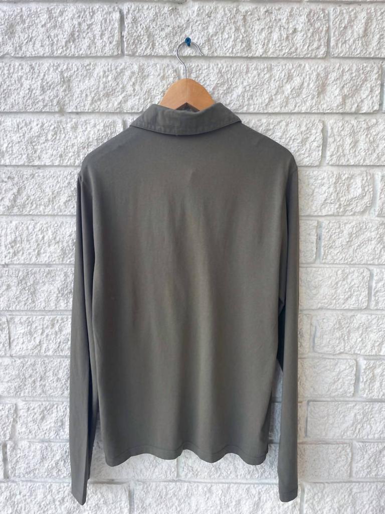 Garment Dye Long Sleeve Polo in Olive Field商品第3张图片规格展示