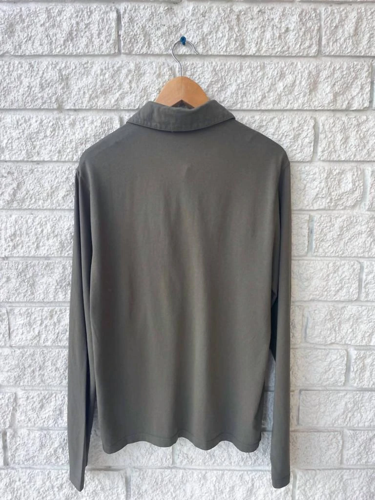 商品Vince|Garment Dye Long Sleeve Polo in Olive Field,价格¥875,第3张图片详细描述