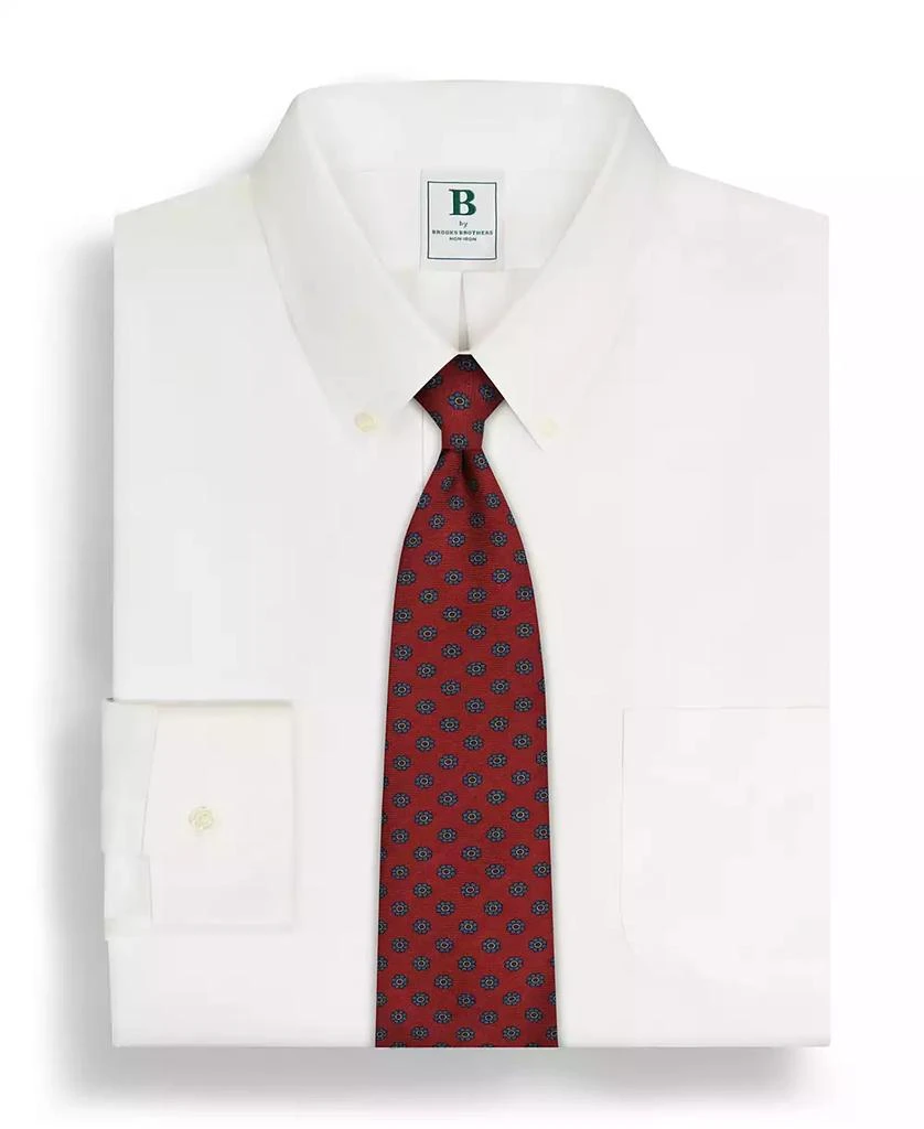 商品Brooks Brothers|Men’s Regular Fit Non-Iron Polo Button-Down Collar Solid Pinpoint Dress Shirt,价格¥658,第3张图片详细描述