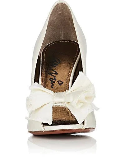 商品Lanvin|Bow-Embellished Satin Pumps,价格¥1280,第4张图片详细描述