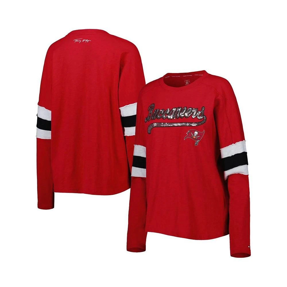 商品Tommy Hilfiger|Women's Red Tampa Bay Buccaneers Justine Long Sleeve Tunic T-shirt,价格¥413,第4张图片详细描述