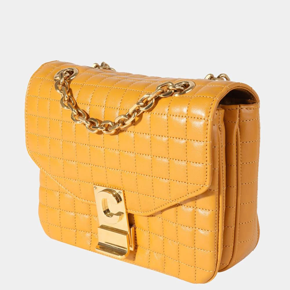 商品[二手商品] Celine|Celine Yellow Leather Quilted Calfskin Small C Flap Shoulder Bag,价格¥11559,第2张图片详细描述