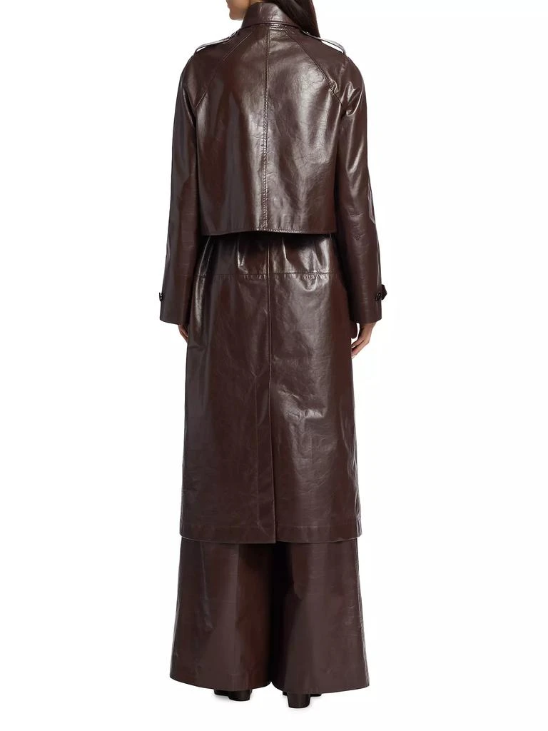 商品ROSETTA GETTY|Double Layer Leather Trench Coat,价格¥35245,第5张图片详细描述