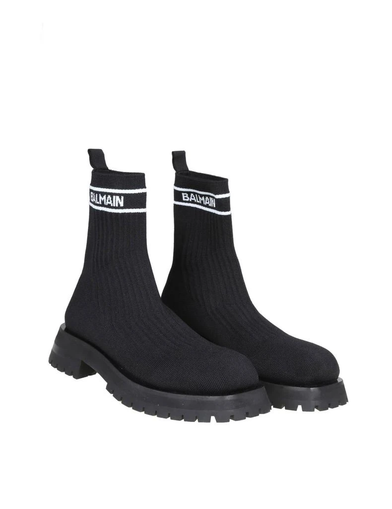 商品Balmain|Balmain Army Ankle Boots In Black Stretch Knit - Men,价格¥7352,第2张图片详细描述