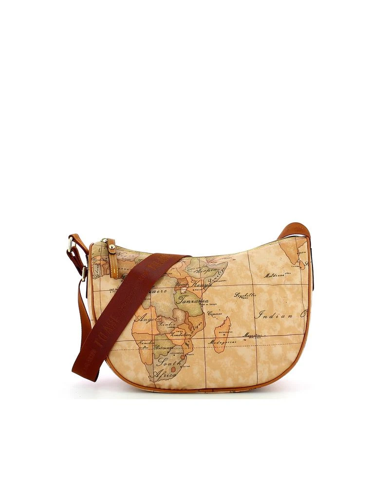 商品Alviero Martini|Geo Print Brown Small Half-Moon Shoulder Bag,价格¥887,第1张图片