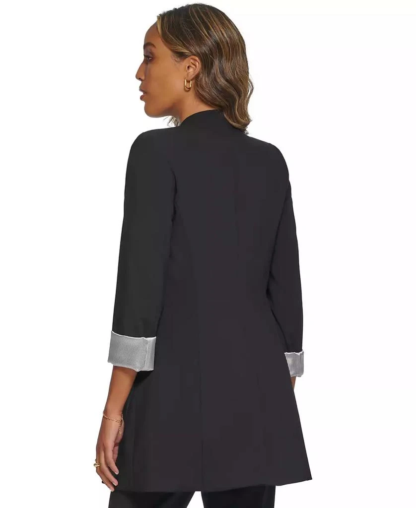 商品Calvin Klein|Women's Roll Sleeve Open Front Blazer, Regular and Petite Sizes,价格¥1122,第2张图片详细描述