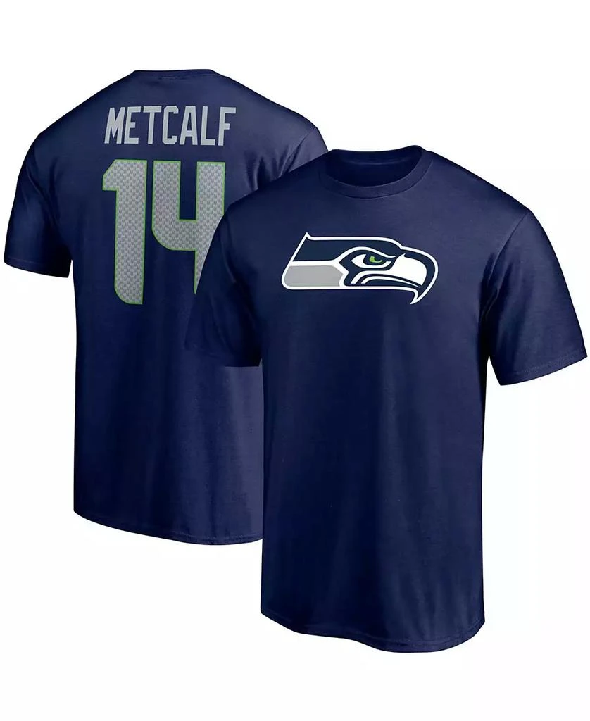 商品Fanatics|Men's DK Metcalf College Navy Seattle Seahawks Player Icon Name and Number T-shirt,价格¥266,第1张图片