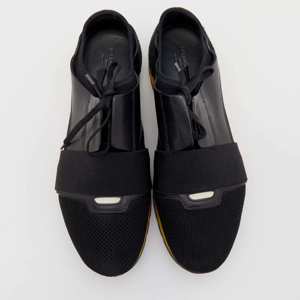 商品[二手商品] Balenciaga|Balenciaga Black Leather and Mesh Race Runner Sneakers Size 44,价格¥1202,第3张图片详细描述