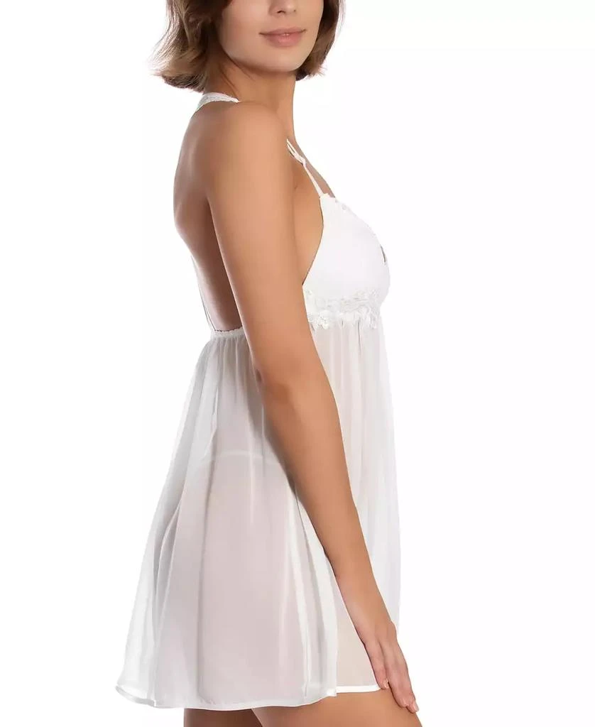 商品Linea Donatella|Juliet Lace-Trim Chiffon Babydoll Chemise Nightgown Lingerie,价格¥302,第3张图片详细描述
