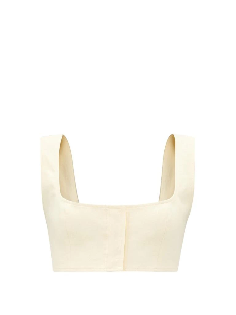 Jirja concealed hook linen cropped top 商品