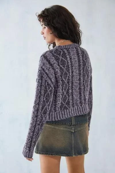 商品Urban Outfitters|UO Olive Acid Wash Cable Knit Sweater,价格¥528,第4张图片详细描述