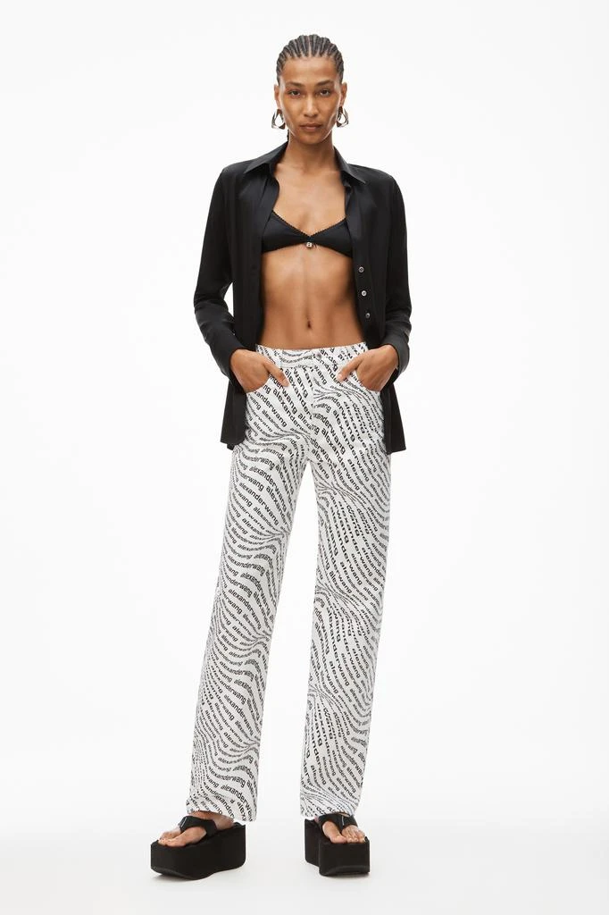 商品Alexander Wang|WAVE LOGO SKATER PANT IN DENIM,价格¥1769,第2张图片详细描述