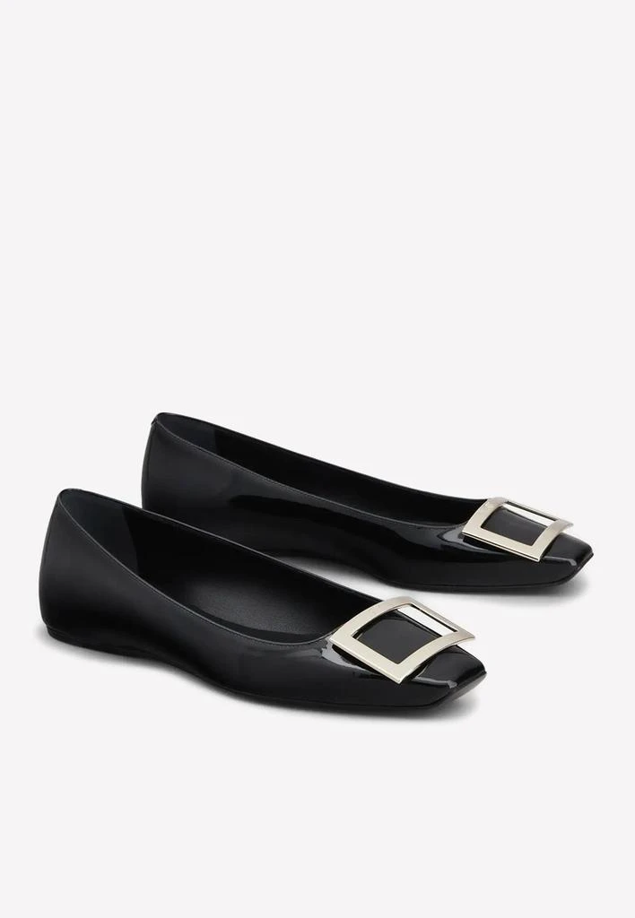 商品Roger Vivier|Trompette Metal Buckle Ballerinas in Patent Leather,价格¥4222,第2张图片详细描述