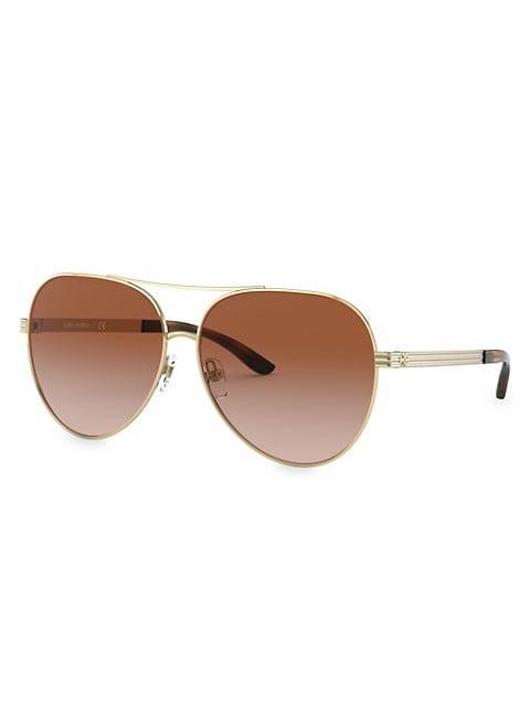 商品Tory Burch|59MM Aviator Sunglasses,价格¥1328,第4张图片详细描述
