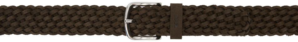 商品Hugo Boss|Brown Braided Belt,价格¥1051,第1张图片