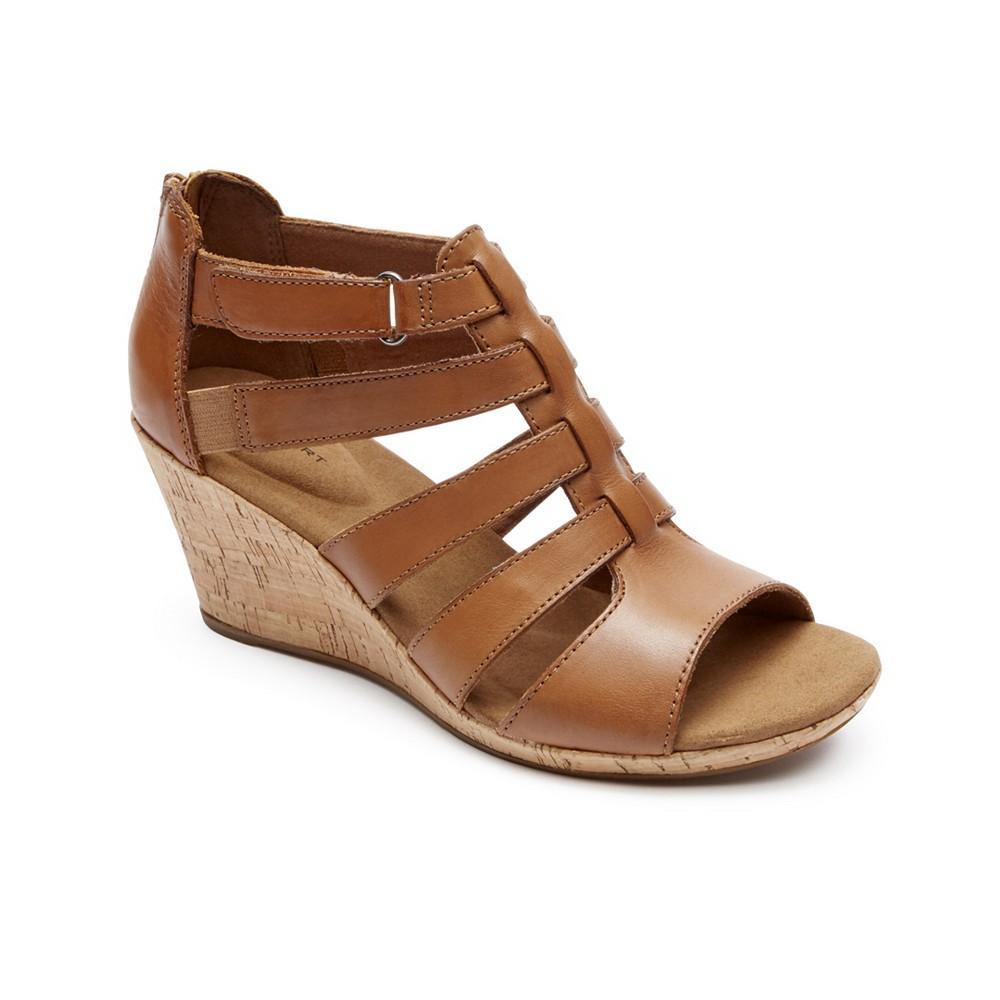 商品Rockport|Women's Briah Gladiator Wedge Sandals,价格¥567,第1张图片