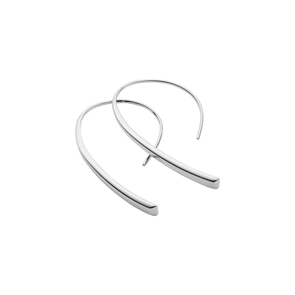 商品Fossil|Sadie Stainless Steel Bevel Hoop Earring,价格¥333,第4张图片详细描述