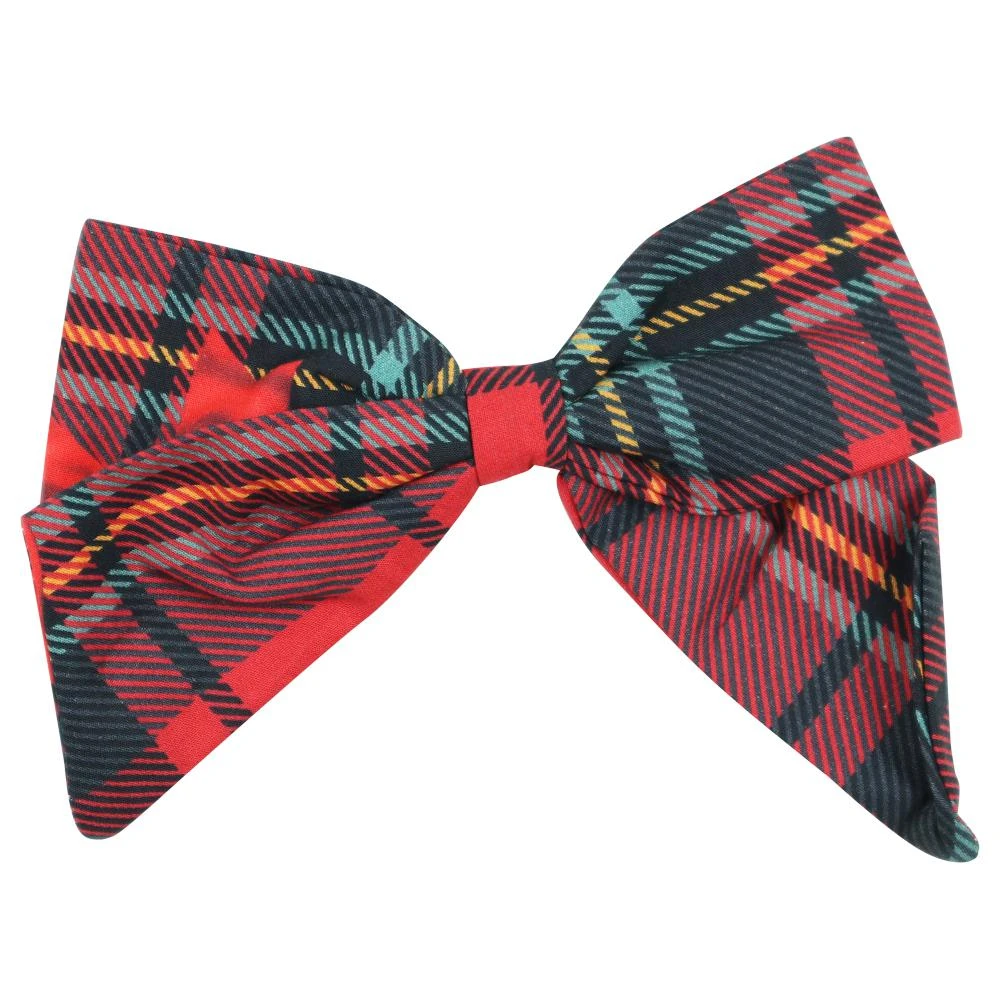 商品Caramelo Kids|Red Tartan Bow Dress & Hairclip Set,价格¥248,第4张图片详细描述