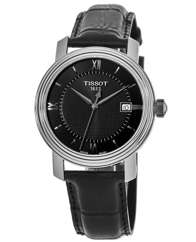 商品Tissot|Tissot Bridgeport Quartz Black Dial Leather Strap Men's Watch T097.410.16.058.00,价格¥2289,第1张图片