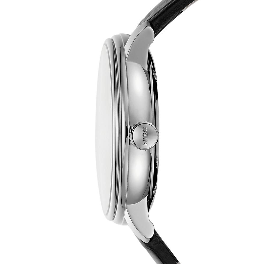 Men's Swiss Automatic Baroncelli III Black Leather Strap Watch 40mm商品第2张图片规格展示