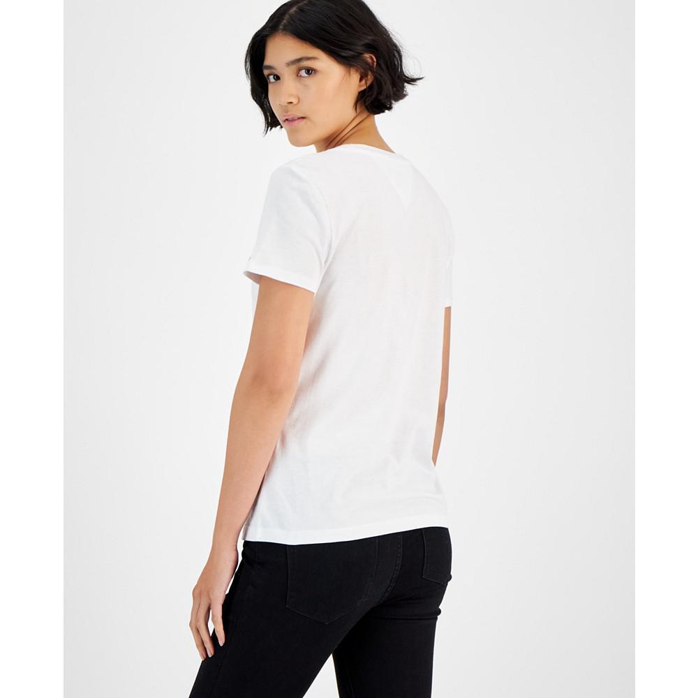 商品Tommy Jeans|Women's Short-Sleeve Foiled Logo T-Shirt,价格¥145,第4张图片详细描述