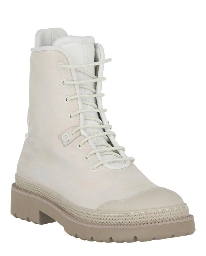 商品Salvatore Ferragamo|Tolk Mix Media Lace-Up Combat Boots,价格¥2945,第2张图片详细描述