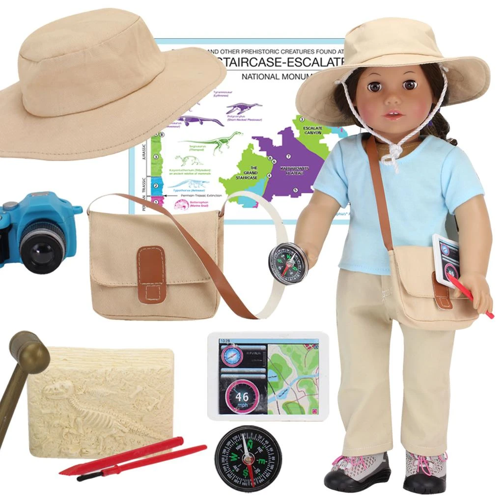 商品Teamson|Sophia’s 10 Piece Smithsonian Paleontologist Set for 18" Dolls, Multicolor,价格¥223,第1张图片