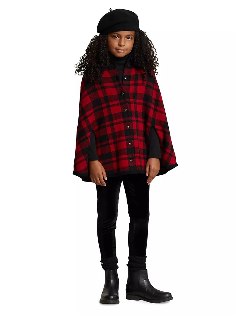 商品Ralph Lauren|Little Girl's & Girl's Plaid Wool Poncho,价格¥870,第4张图片详细描述