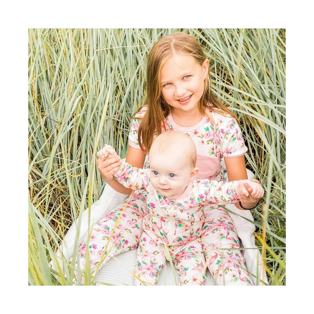 商品Deux par Deux|Girl Organic Cotton Two Piece Printed Pajama Set Beige Flamingos - Toddler|Child,价格¥276,第2张图片详细描述