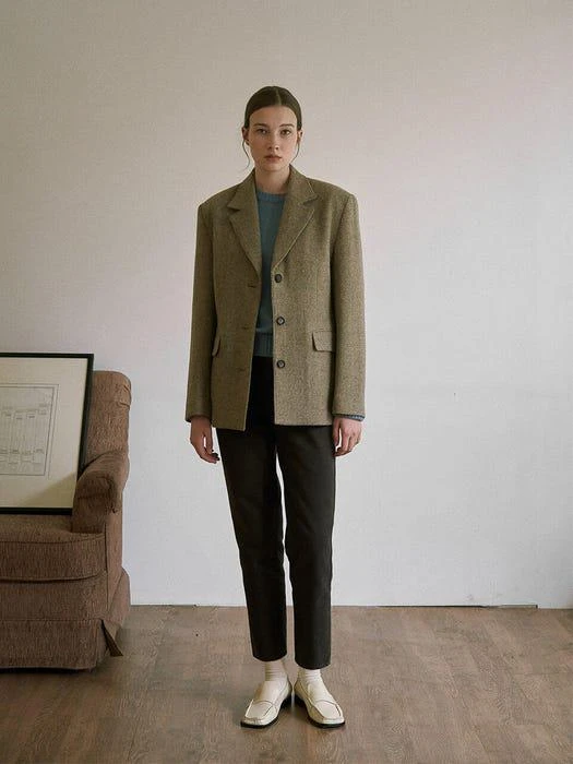 商品[国内直发] URAGO|Herringbone Wool Jacket,价格¥1657,第1张图片