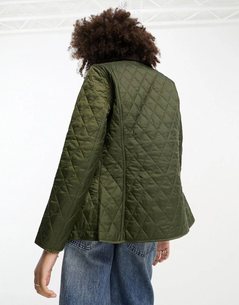 商品Barbour|Barbour Annandale diamond quilt jacket with cord collar in olive,价格¥1136,第2张图片详细描述