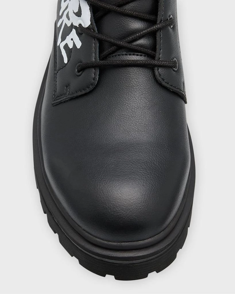 Men's Syrius Graffiti Logo Leather Combat Boots 商品