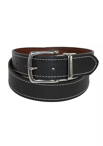 Men's Reversible Belt with Contrast Stitch商品第1张图片规格展示