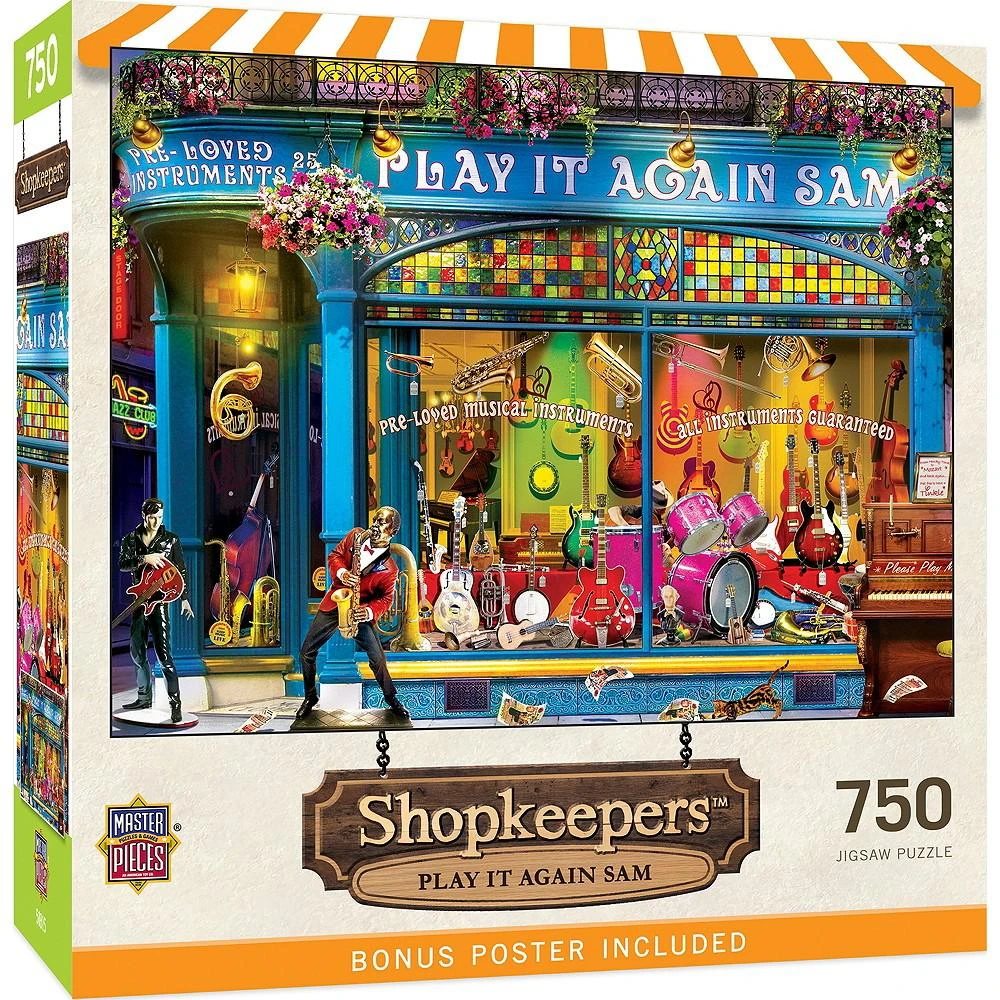 商品MasterPieces Puzzles|Shopkeepers - Play It Again Sam 750 Piece Adult Jigsaw Puzzle,价格¥149,第1张图片
