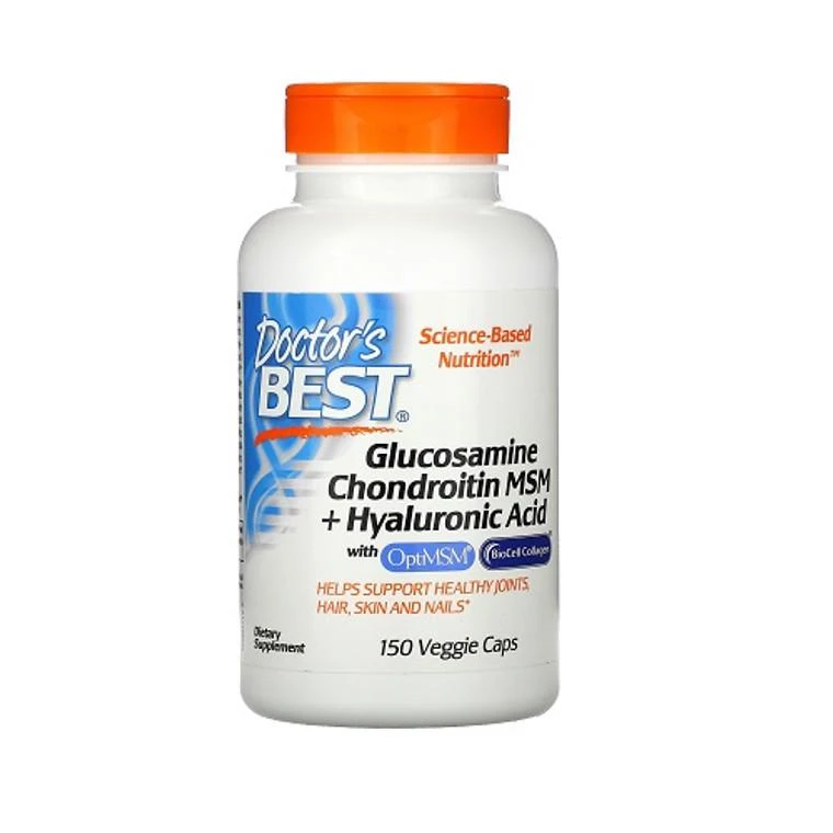 商品Doctors Best Vitamins|Doctors Best Glucosamine Chondroitin MSM plus Hyaluronic Acid Capsules, 150 Ea,价格¥175,第1张图片